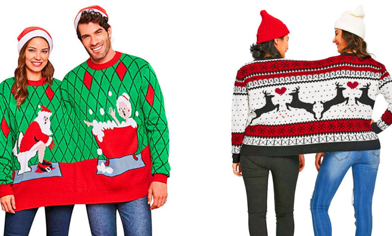 2 person ugly Christmas sweater